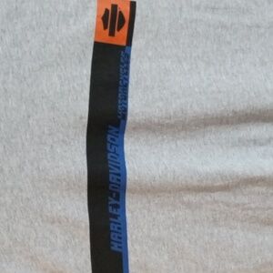 Harley-Davidson Gray Short Sleeve Black Stripe Tee Shirt Mens XLarge